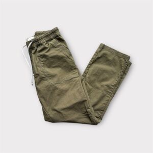 Pact Straight Leg Organic Cotton Twill Pull On Pants Olive Green size M